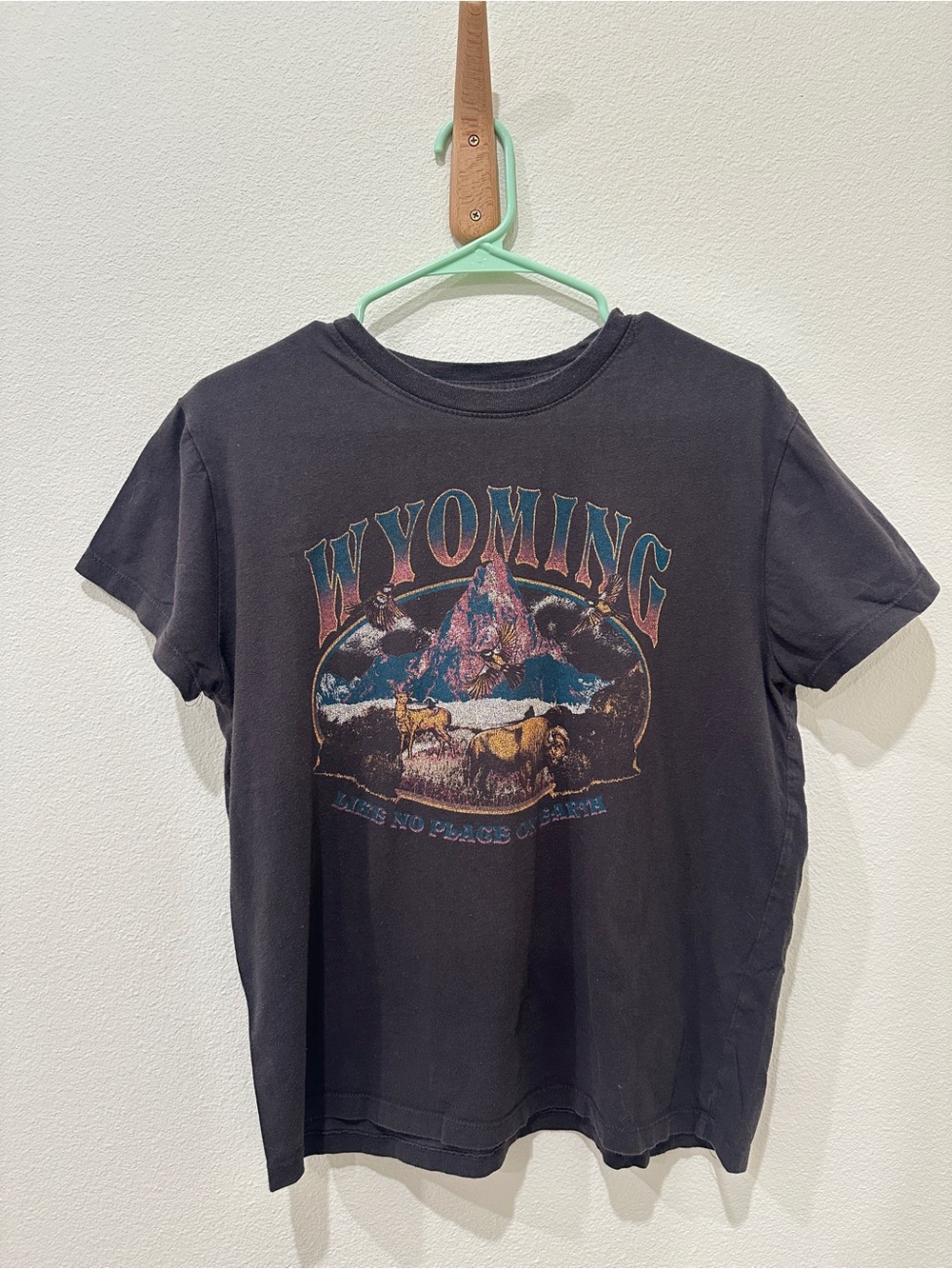 Mighty Fine Black Wyoming Graphic Tee